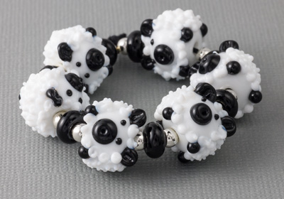 "Baaa" Sheep Lampwork Beads