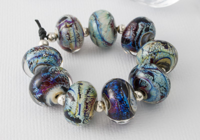 Organic Rainbow Lampwork Beads