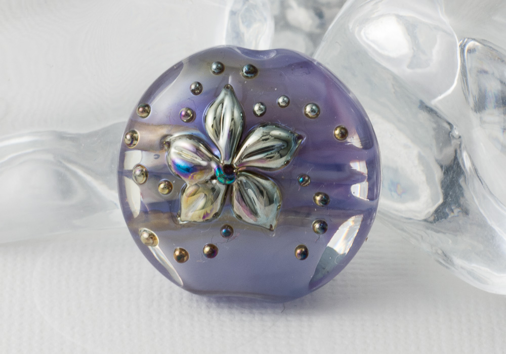 Purple Lampwork Flower Bead by Ciel Creations