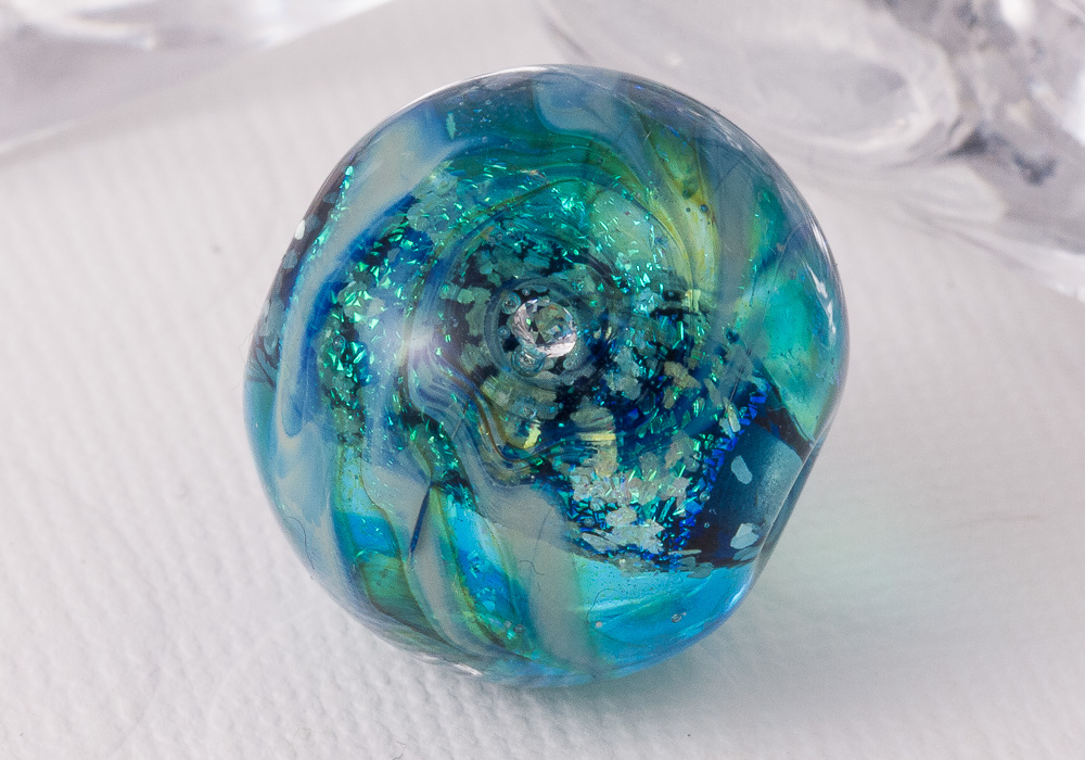 Large Dichroic Lampwork Bead by Ciel Creations