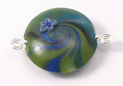 "Blue Lily" Clay Bead