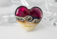 Dark Pink Lampwork Heart