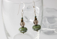 Smoky Quartz Lampwork Earrings