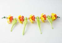 Daffodil Lampwork Beads