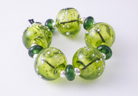 Olive Green Hollow Lampwork Beads