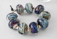 Organic Rainbow Lampwork Beads