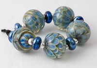 Silver Glass Lampwork Dahlia Beads alternative view 1