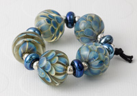 Silver Glass Lampwork Dahlia Beads alternative view 2