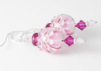 Pink Dahlia Lampwork Earrings alternative view 2