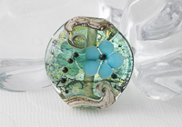 Lampwork "Silver Flower" Focal Bead