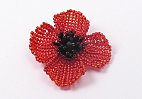 Poppy Beaded Brooch